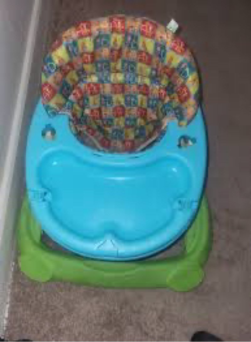 bright starts wanderlights 2-in-1 baby walker, blue green
