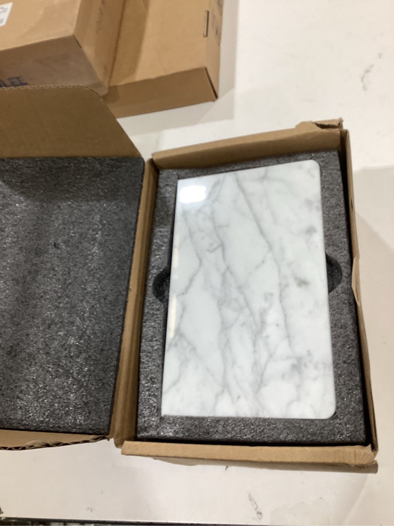 Condition photo showing New/Like New for Toilet Paper Holder with Natural Marble Shelf for Bathroom Washroom,Wall Mounted Tissue Holder Suitable for Mega Roll (Brushed Nickel, Middle 7.87 * 4.72 in) Middle 7.87 * 4.72 in Brushed Nickel