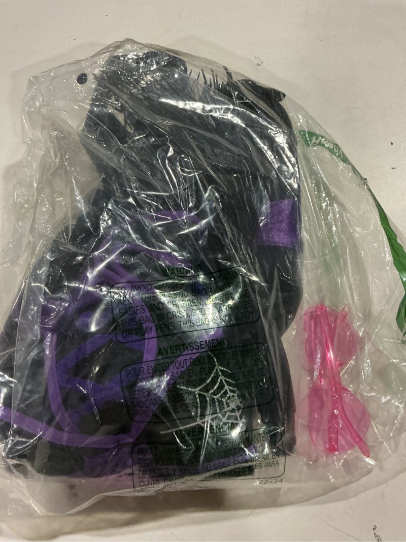 Condition photo showing As Is for Spooktacular Creations Halloween Child Girl Purple Witch Costume, Toddler Stars and Moon Witch Dress for Kids Halloween Party Small (5-7yr)