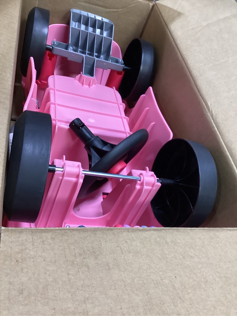 Condition photo showing Good Condition for Radio Flyer Creativity Car, for Toddlers 1-3, 3-in-1 Push Walker Ride On Rocket with 17 Sensory Activities, Anti-Tip Feature, Under-Seat Storage, Horn and Gears, 42 lb Capacity, Toddler Ride On Toys Pink