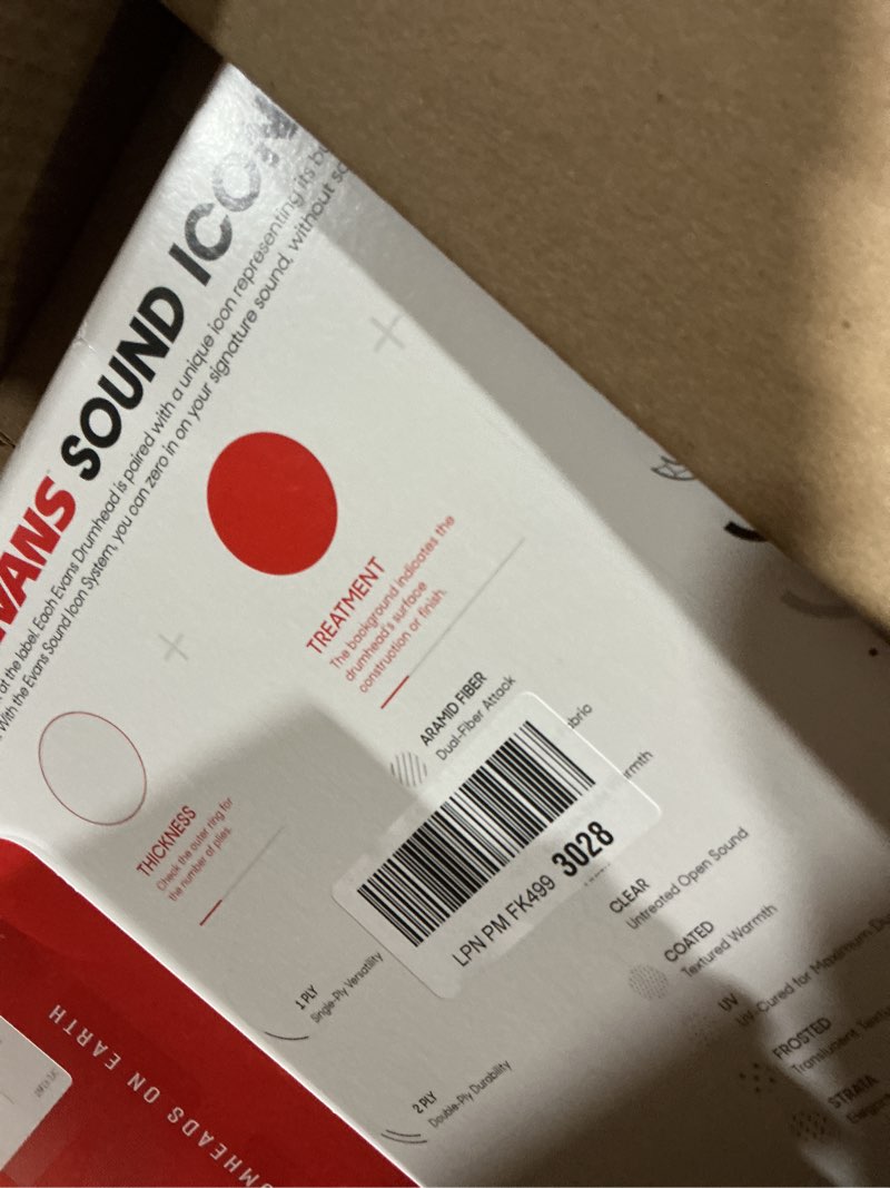 Condition photo showing Good Condition for Evans Drum Heads - Hydraulic Red Rock Pack (10", 12", 16") with 14" UV1 Coated Snare Head