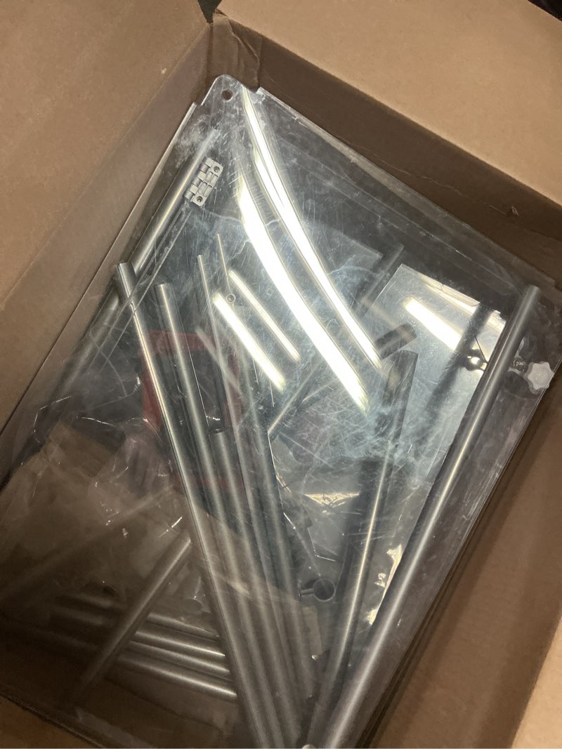 Condition photo showing As Is for Clear Acrylic Dog Playpen, 8 Panels 29.5 Inch Tall Indoor Pet Play Pen with Door, Transparent Puppy Fence for Small Dogs, Dog Fence Crate Kennel Whelping Cage