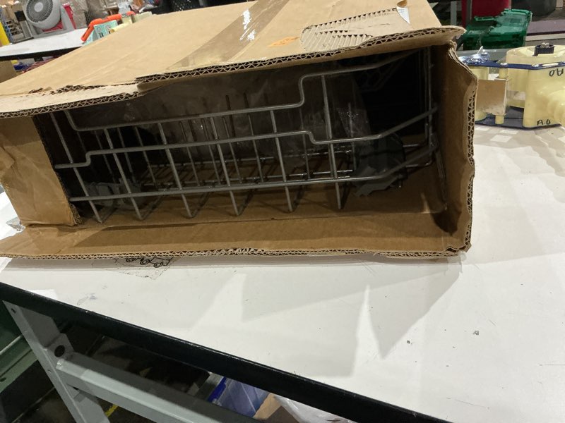 Condition photo showing As Is for upgraded wd28x26099 dishwasher lower rack,compatible with general electric ge dishwasher racks part gdf510psm0ss gdt535psm0ss with wd28x10128 dishwasher silverware basket & dishwasher roller wheels