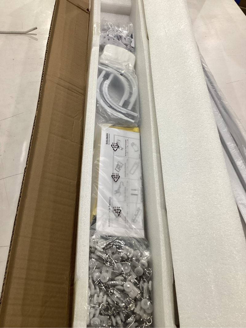 Condition photo showing Good Condition for solokos room divider ceiling track set for curtains with hooks, corner connectors(set of 2) and top brackets curtain rail system (12-18 ft track set) white white-1 12-18 ft
