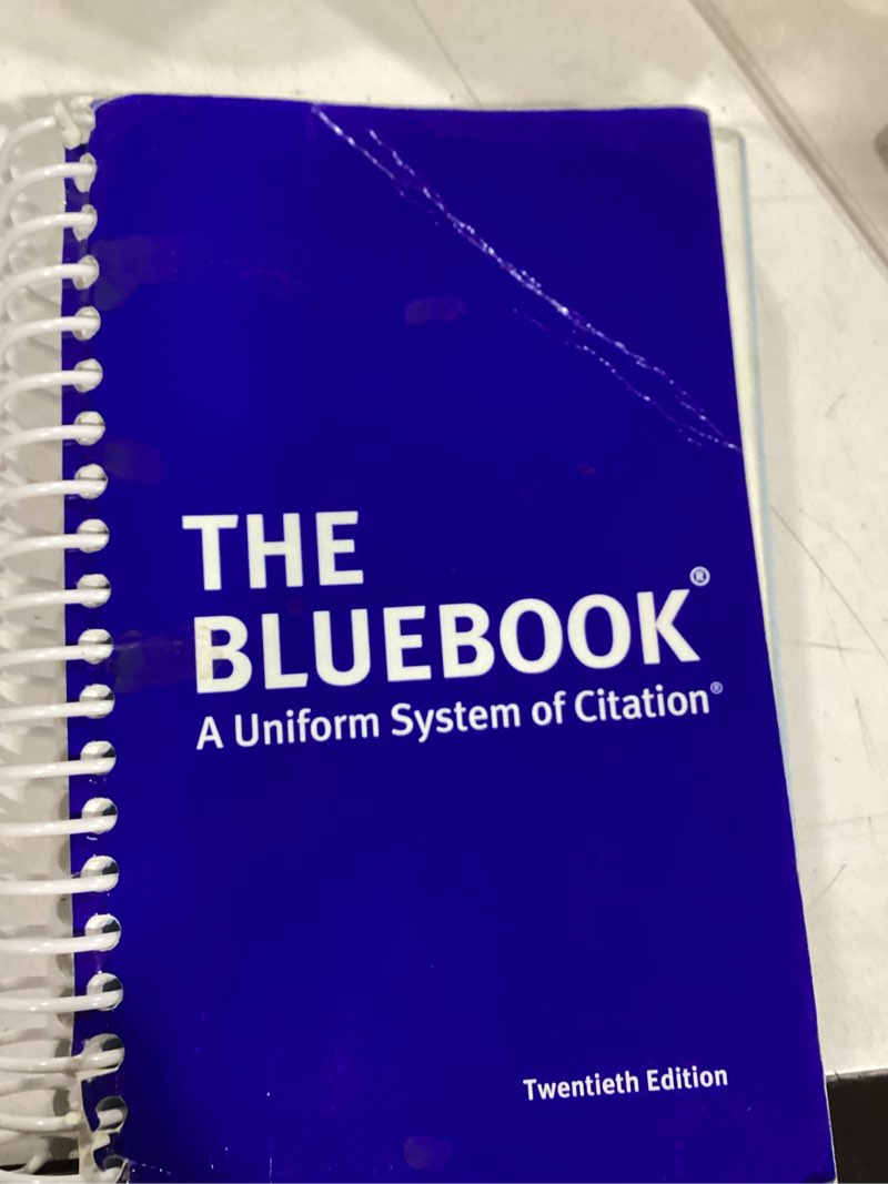 Condition photo showing As Is for The Bluebook: A Uniform System of Citation, 20th Edition