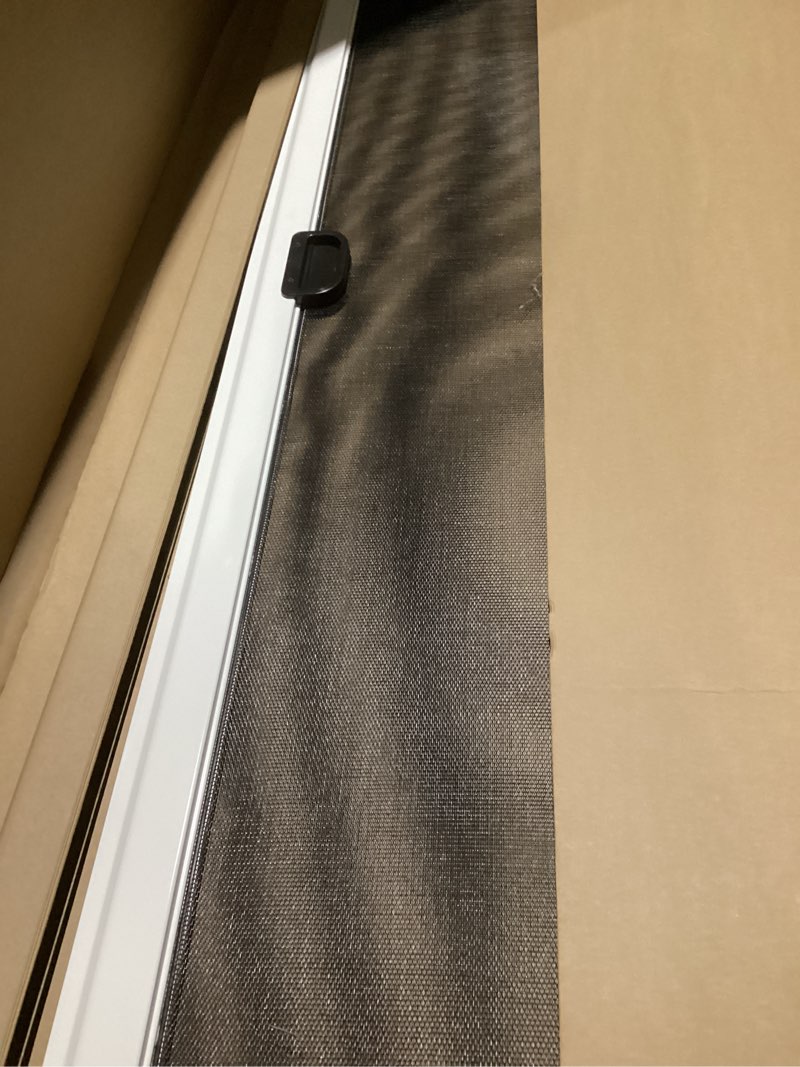 Condition photo showing Good Condition for petscreen® dog & cat resistant assembled sliding patio door screen - the perfect patio screen door for families and households with pets! (white, 30") white 30"