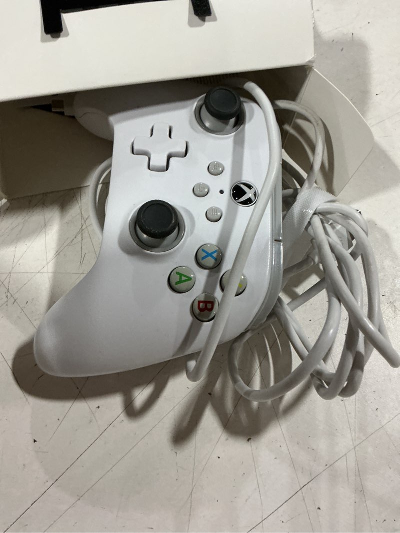 Condition photo showing As Is for powera wired controller for xbox series x|s - white