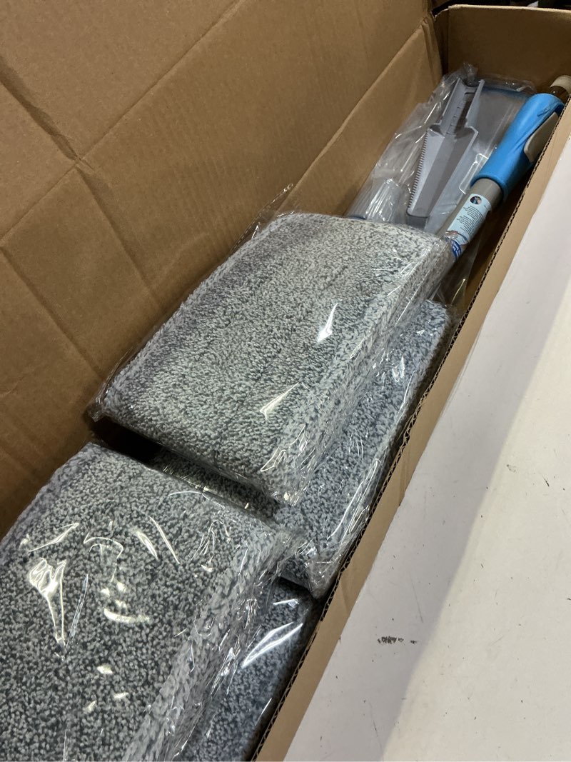 Condition photo showing Good Condition for microfiber wet mops 24 in heavy duty flat floor mop adjustable handle with 4 washable mop clothes 24 in mop