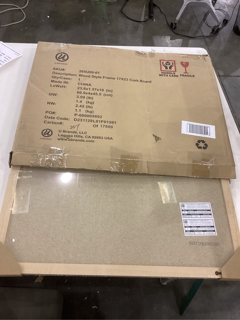 Condition photo showing New/Like New for Wood style frame 17x23 cork board