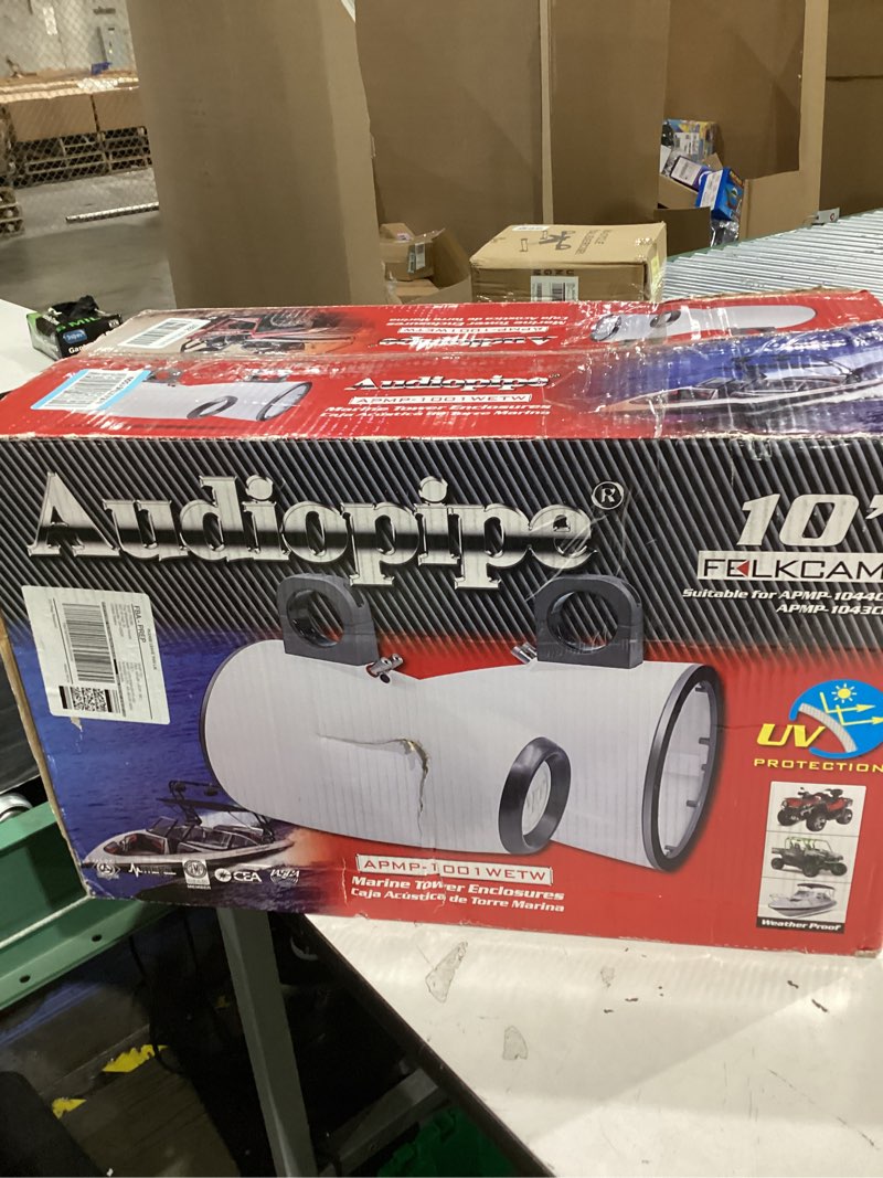 Condition photo showing Good Condition for Audiopipe 10” Marine Tower Enclosures (APMP-1001WETW) for Mounting 10-inch Speakers, Wakeboard Speak