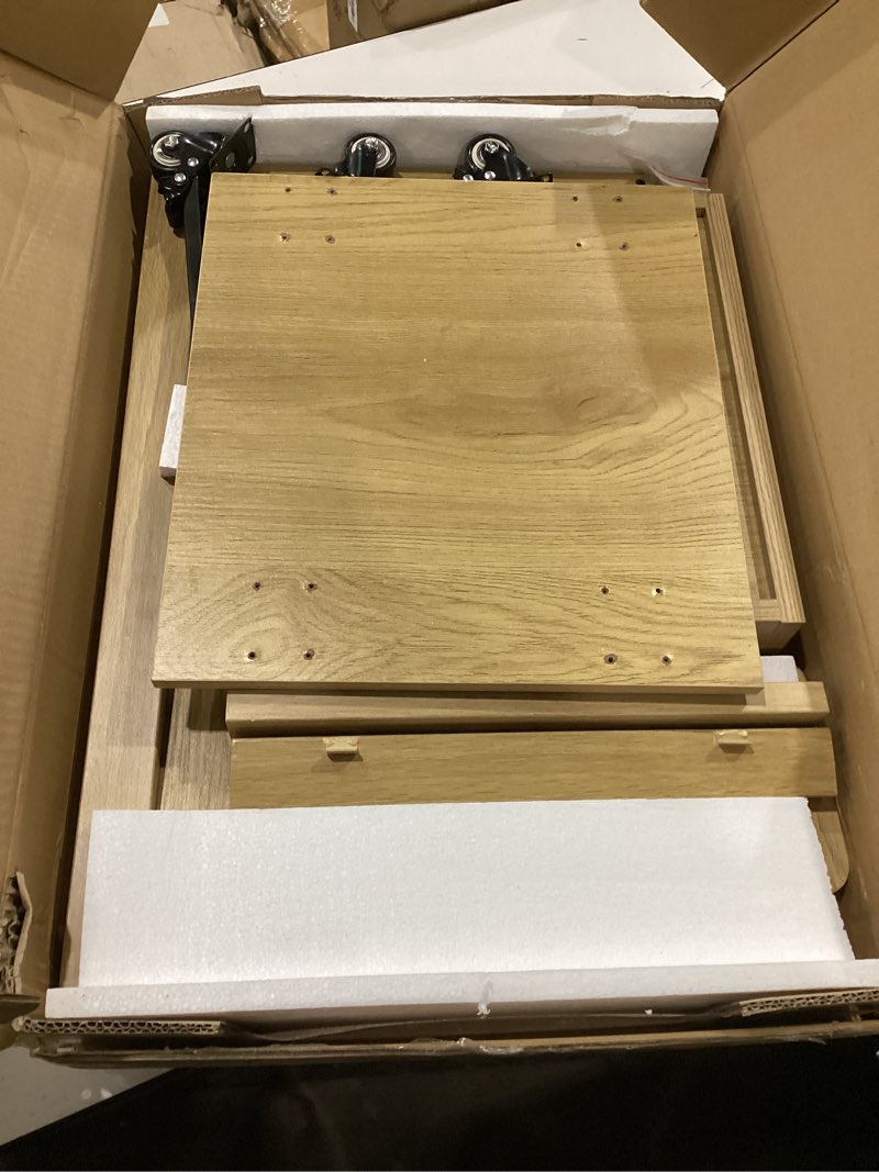 Condition photo showing Good Condition for c shaped end table for couch, c side table with convertible desktop, folding tray & lockable wheels, 360° swivel tv tray table, couch tables that slide under, for living room, bedroom, sofa, oak