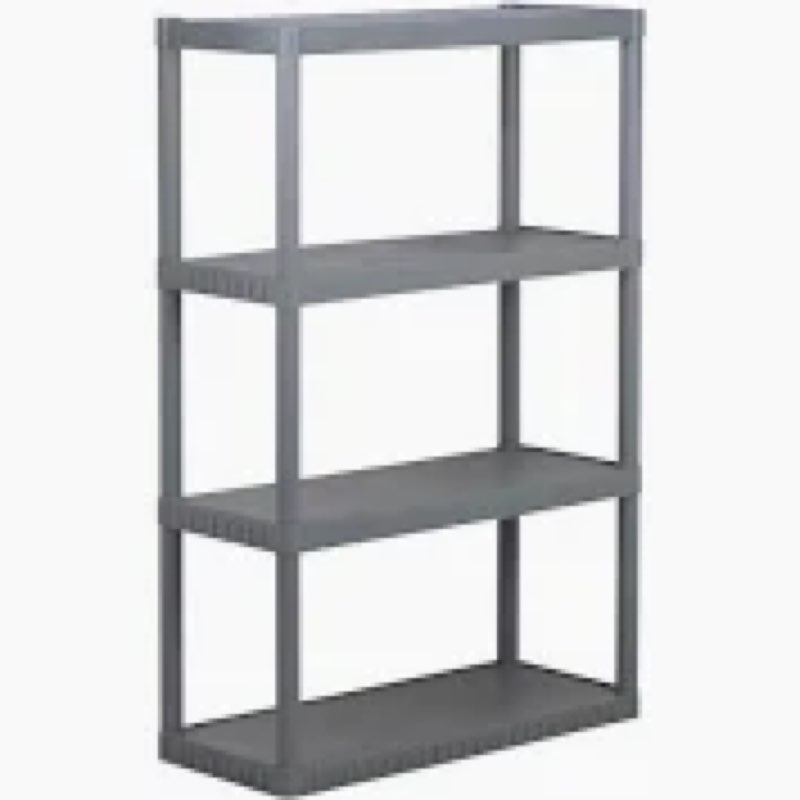 blue hawk 52.62-in h x 34.75-in w x 14.63-in d 4-tier plastic freestanding shelving unit