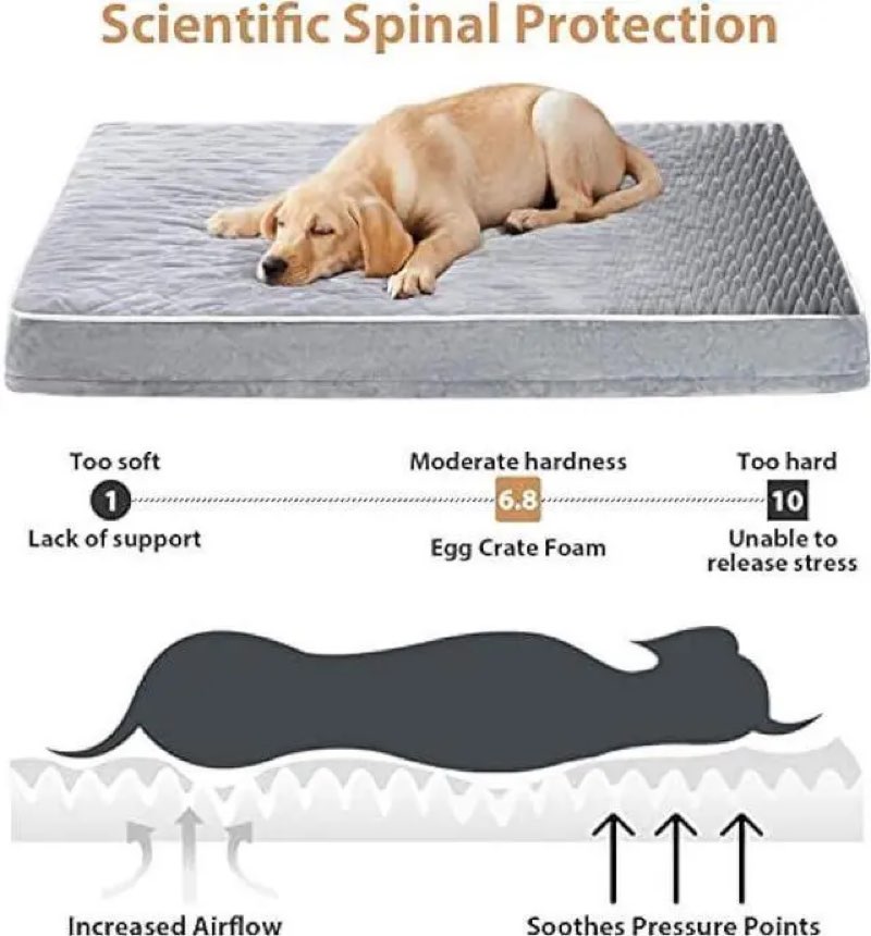 WNPETHOME Orthopedic XL Dog Bed for Crate, Waterproof Extra Large Dogs Bed with Removable Washable C