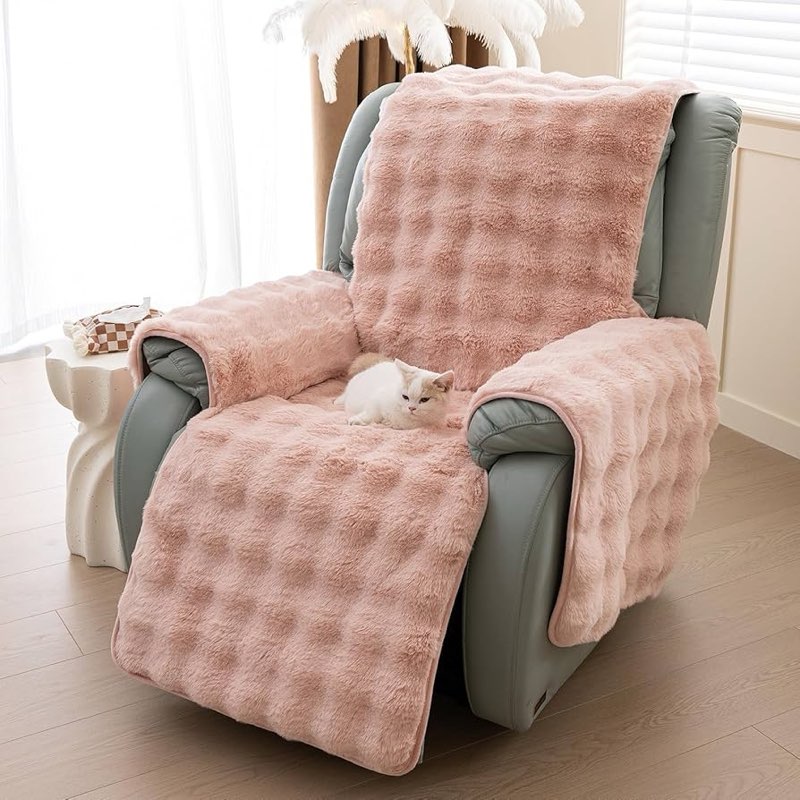 livego thick rabbit plush recliner slipcover 23 inches chair covers lazy boy recliner chair cover qu