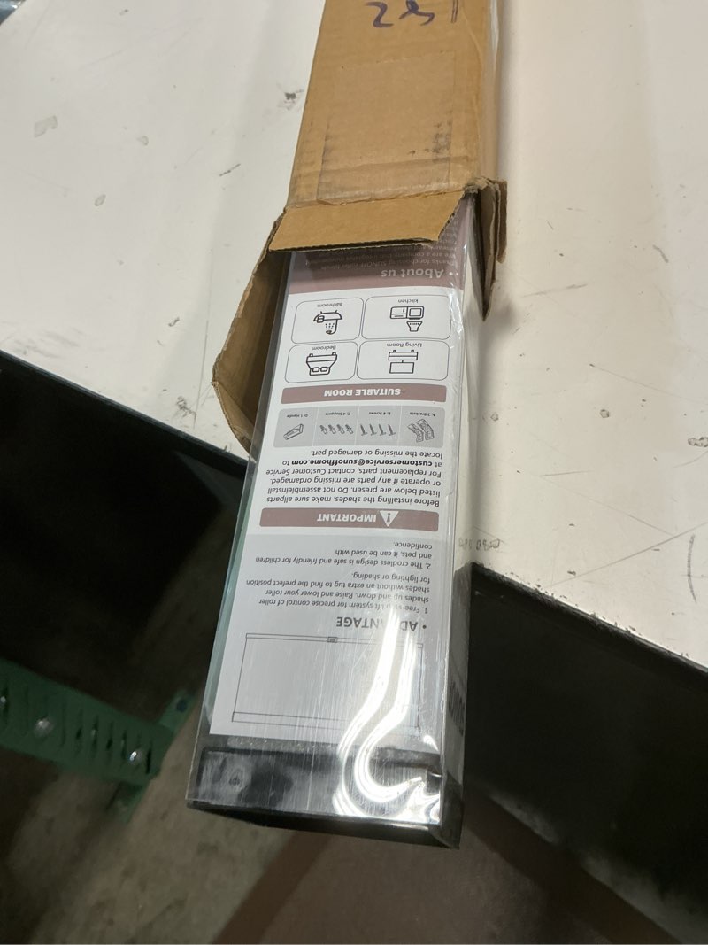 Condition photo showing Good Condition for Cordless Blackout Roller Shades Blinds for Windows Free-Stop,Pull Down Room Darkening with Valance,Thermal Insulated Woven Fabric Window Door Blinds for Home,Office,Linen 37" W x 72" L 37"W x 72"H Linen