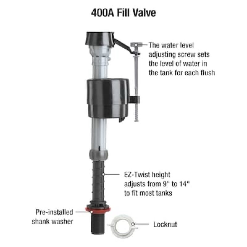 Fluidmaster 3-in Universal Adjustable Toilet Fill Valve