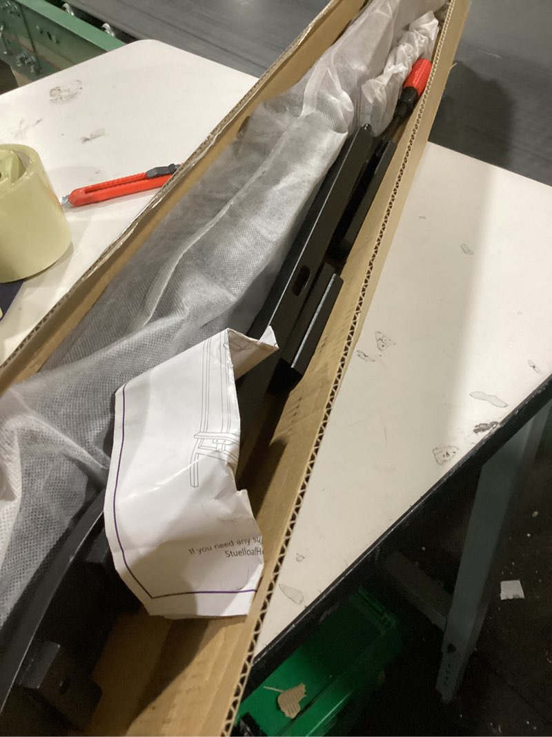 Condition photo showing As Is for Adjustable Black Wooden Painting Easel, Pine Art Easel Stand Hold up to 43'', Painting Canvas for Wedding Sign and Poster, Drawing for Adults, Begginners and Students, Black Dark Black Easel