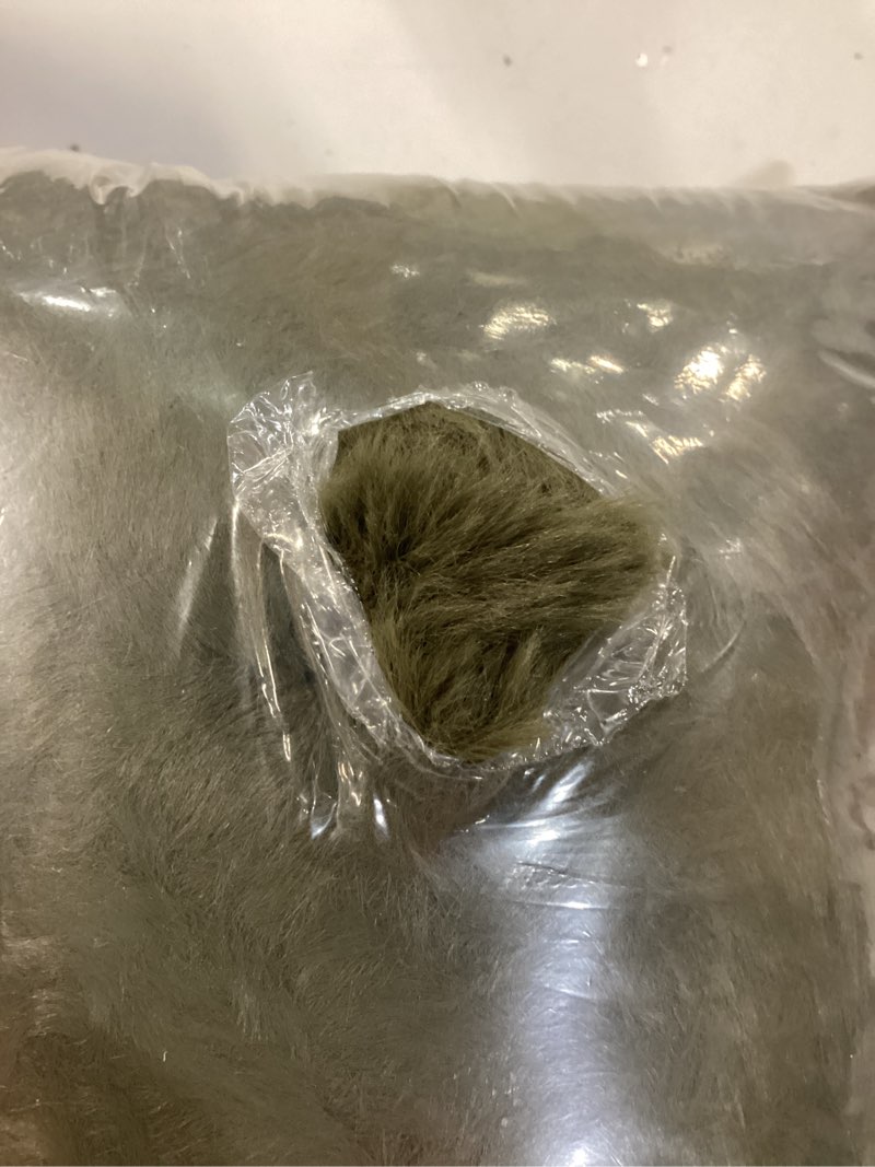 Condition photo showing Good Condition for exq home rabbit faux fur throw blanket for couch,soft fluffy bubble double sided plush blanket,cozy thick warm fuzzy decorative blanket for bed chair sofa living room, 50x60 inches (dark green) dark green throw