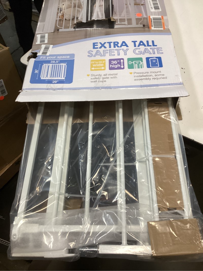 Condition photo showing Good Condition for Regalo Easy Step Extra Tall Walk Thru Baby Gate, Includes 4-Inch Extension, and 4 Pack of Wall Cups and Mounting Kit, White White 29-36.5"W x 36"H
