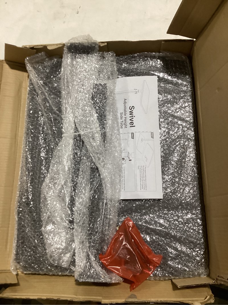 Condition photo showing New/Like New for Side Table Sofa Tray for Couch Heavy Metal Base Swivel/Adjustable Height, Sofa Bed Bathroom Study TV Tray C Shaped End Table Food Snack Trays for Eating(Brown 19.7 * 15.7in) Brown 19.7*15.7in