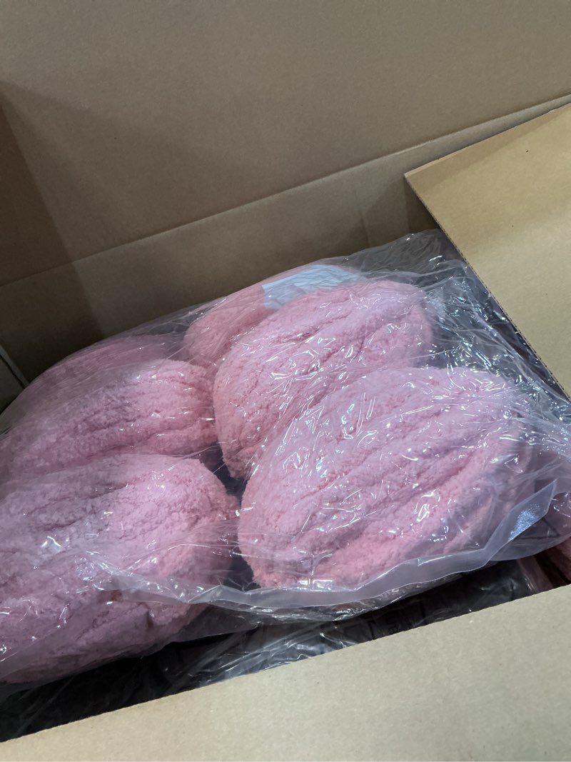 Condition photo showing Good Condition for 10 Pack Pink Fuzzy Chunky Yarn for Hand Knitting, Bulky Thick Fluffy Chenille Yarn for Crocheting, 240yds/70.5oz Jumbo Crochet Yarns, Soft Chunky Knit Blanket Yarn for Crochet 10 Pink