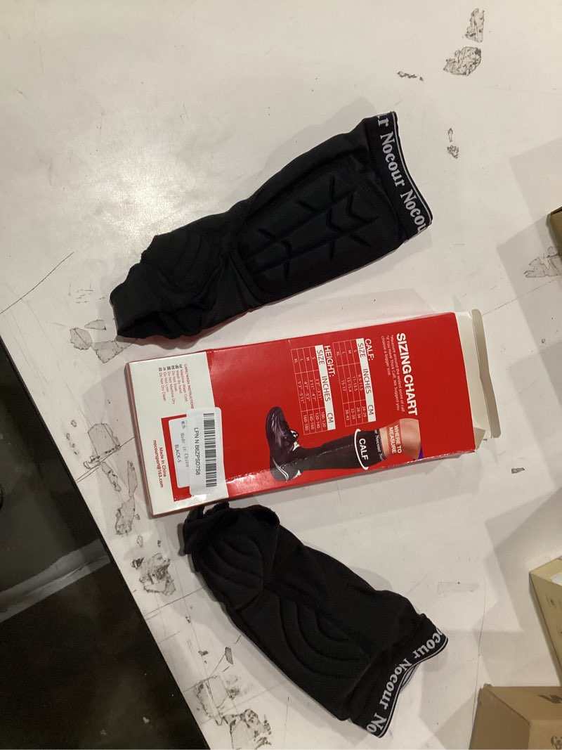 Condition photo showing New/Like New for Soccer Shin Guards, Soccer Protective Gear with Calf and Ankle Pads, Shin Guard Pads for Youth and Adult Black Small