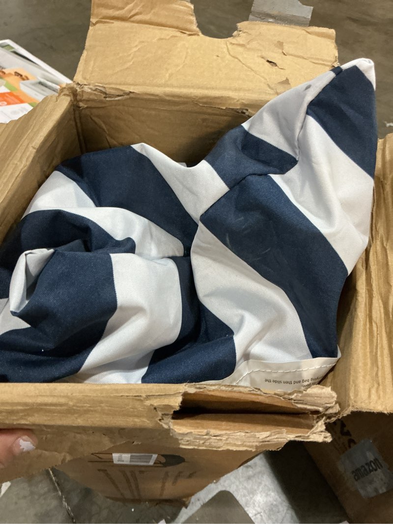 Condition photo showing Good Condition for jihfmo 8x8 ft large beach cabana tent, upf 100+ windproof sun shelter for family - 64 sq ft big shade canopy with sand anchors & cooling silver glue coating, easy setup portable sunshade - blue stripe blue stripes