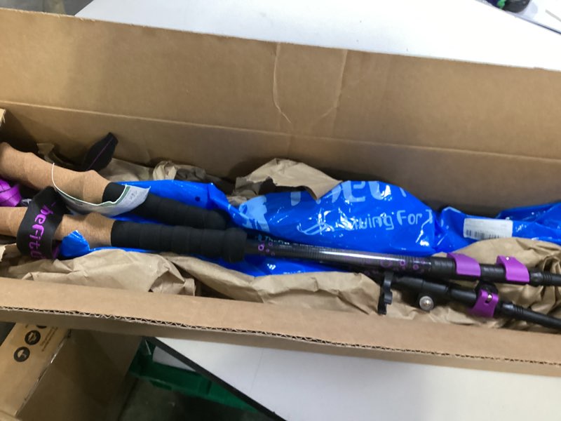 Condition photo showing Good Condition for TheFitLife Carbon Fiber Trekking Poles – Collapsible and Telescopic Walking Sticks with Natural Cork Handle and Extended EVA Grips, Ultralight Nordic Hiking Poles for Backpacking Camping