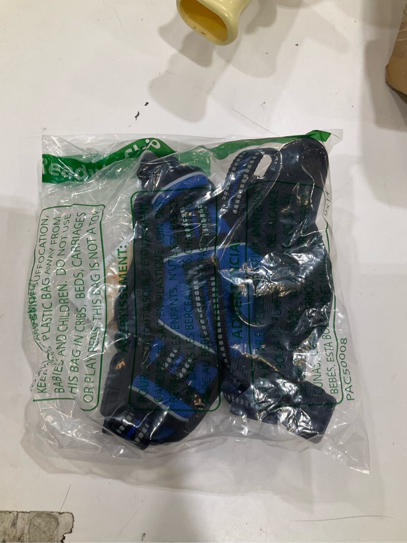 Condition photo showing Good Condition for rabbitgoo dog harness small sized, no pull pet harness with 3 buckles, adjustable soft padded vest with control handle, walking reflective pet vest for small dogs, blue, s small blue
