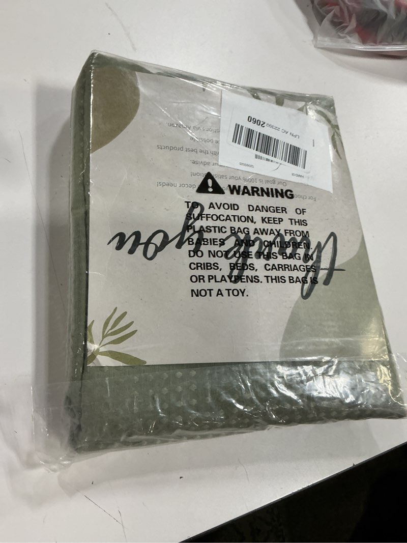 Condition photo showing New/Like New for dynamene fabric shower curtain with snap in liner, sage green waffle hotel shower curtains for bathroom, washable waterproof cloth shower curtain liner set with plastic hook, mesh top window, 72x72 z. sheer window & liner sage green 72"w x 72"l (pack of 1)