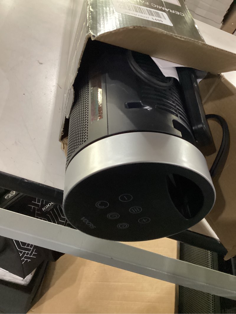 Condition photo showing As Is for Space Heater for Indoor Use with Remote - 70° Oscillating Tower Electric Heater, 24 Inchs, 12H Timer, 1500W Quiet PTC Ceramic Heating with Thermostat, Fast Safety Heat for Office, Home, Bedroom