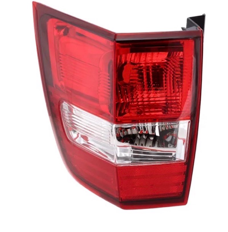Replacement Passenger Side Tail Light, without Bulb, Halogen, Clear and Red Lens
