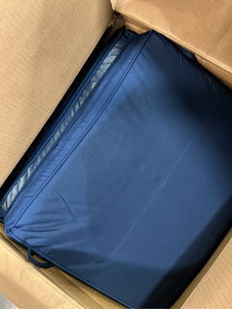 Condition photo showing Good Condition for chaise lounge cushion for outdoor furniture, waterproof fade and tear resistant lounge deck chair cushions for patio lawn pool resort hotel, 72x21x3 inch, navy 72*21*3 inch navy 1
