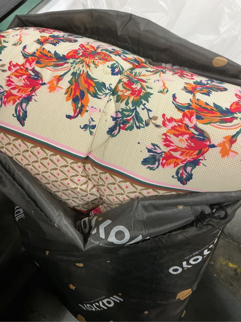 Condition photo showing Good Condition for maxyoyo bohemian retro floor mattress vintage floral japanese futon mattress roll up thicken sleeping mat portable camping mattress floor lounger couch mattress pad, twin size bohemian d twin