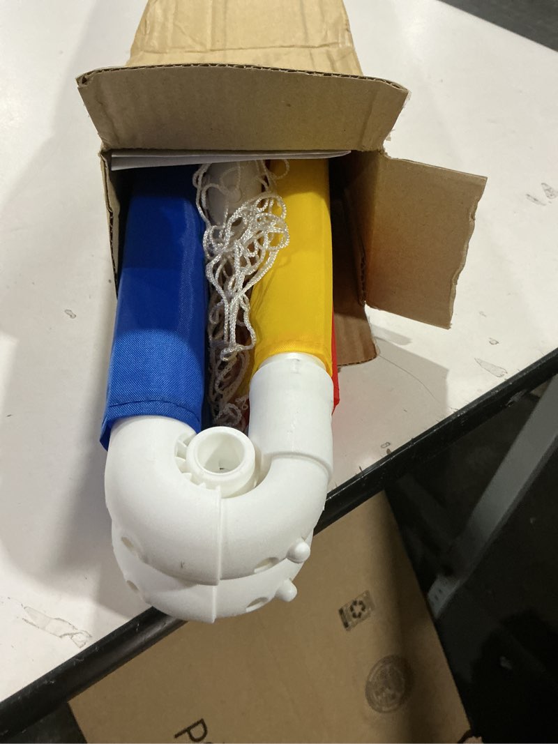 Condition photo showing Good Condition for Franklin Sports Kids Soccer Goal with Ball & Pump - 24 X 16 Red/Blue/Yellow