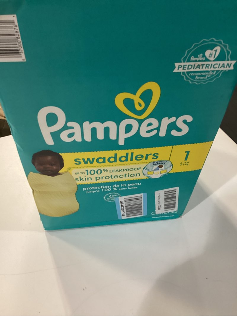 Condition photo showing New/Like New for pampers swaddlers diapers, size 1 (8-14 lbs), 96 count, absorbent, keeps baby dry and comfortable, skin safe disposable baby diaper (packaging may vary) size 1 96