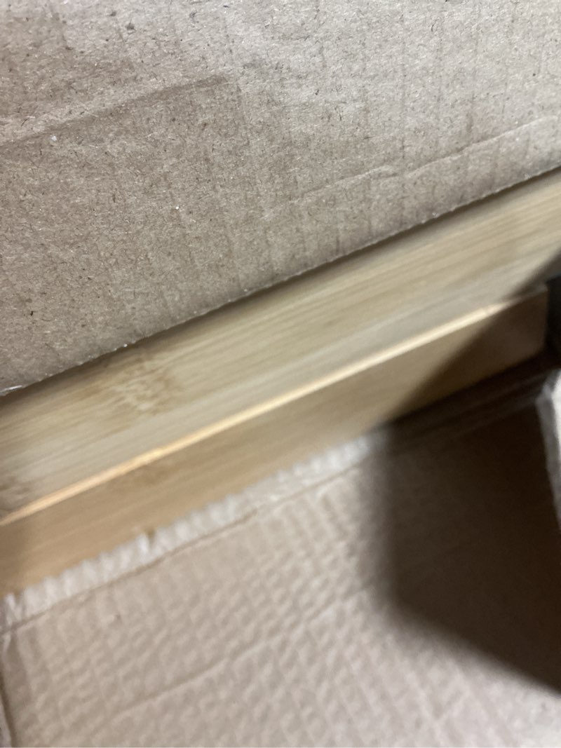 Condition photo showing Good Condition for v-shaped 3-pack 19.6" long bamboo drawer organizer box - easy reach cutlery tray for flatware silverware utensil, kitchen & home use (19.6"x5.7"/19.6"x7.8"/19.6"x12.4") bamboo (v-shaped 3 piece set) 19.6" l x 25.9" w x 2.1" h
