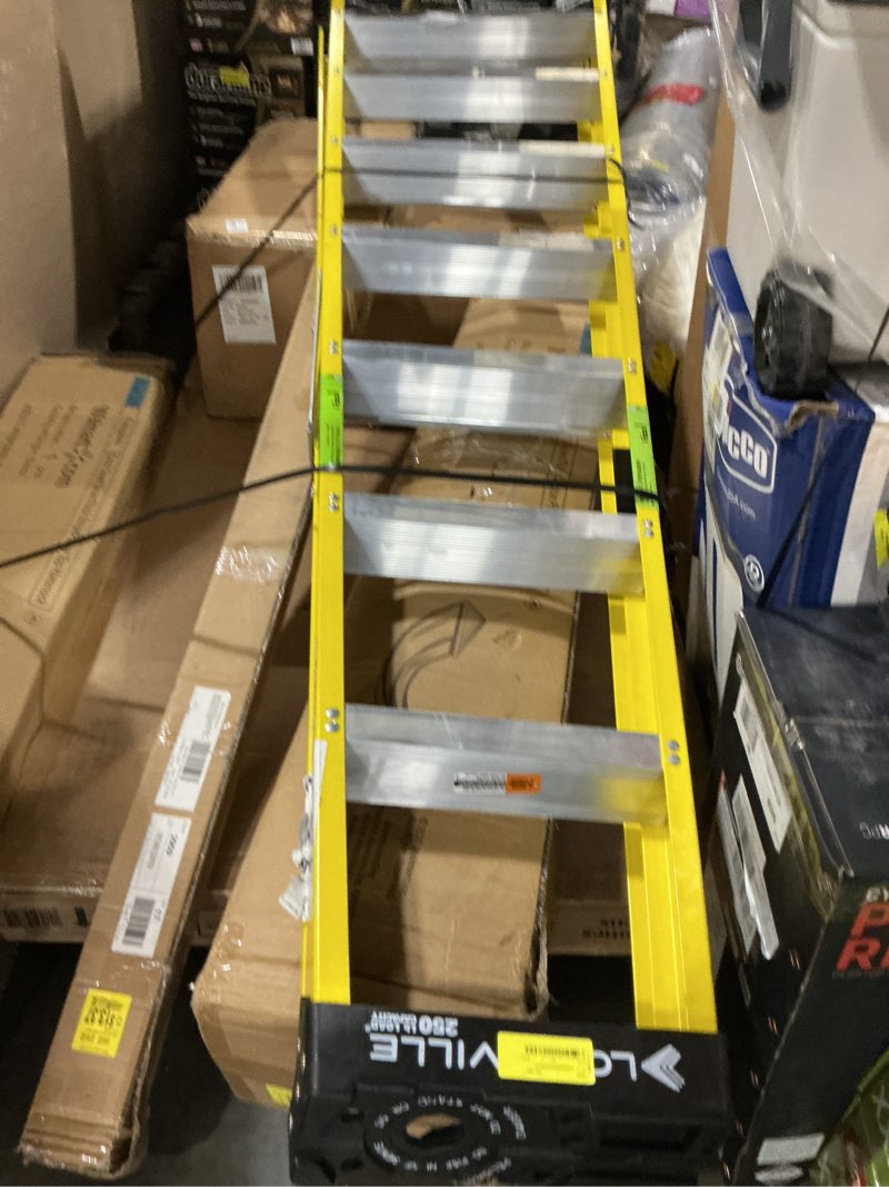 Condition photo showing Good Condition for louisville ladder 8' fiberglass step ladder, 12' reach, 250 lbs load capacity, w-3118-08