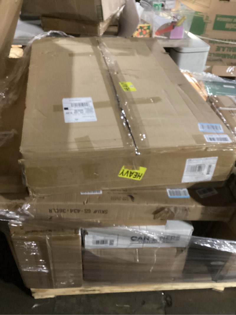 Condition photo showing As Is for Permory Farmhouse Coffee Table, 53-Inch Accent Center Table with Thicken Base, Multiple Layouts,Swit