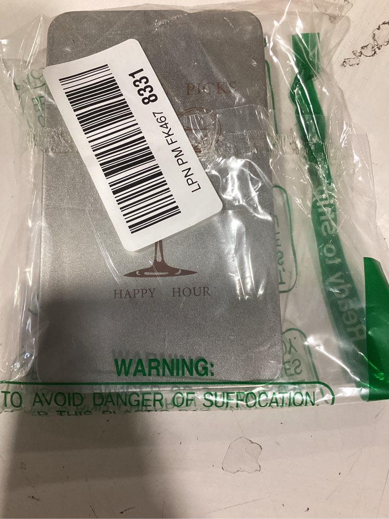 Condition photo showing New/Like New for 9 pcs metal martini cocktail picks, 4.1inches olive skewers stainless steel, martini garnish sticks reusable, metal toothpicks for drinks, appetizers, bar accessories supplies for bartenders -sliver sliver stainless steel