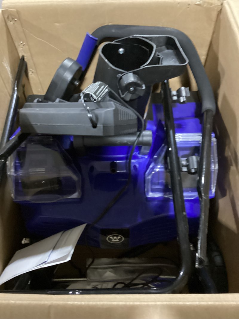 Condition photo showing Good Condition for Westinghouse WSnow18 48V Cordless Snow Blower 18 Inch Kit, Steel Auger, LED Light, 1200W Brushless Motor, 25ft Throwing Distance, Plows 650lbs/min, Compatible with Snow Joe Batteries 18 Inch with Battery/Charger