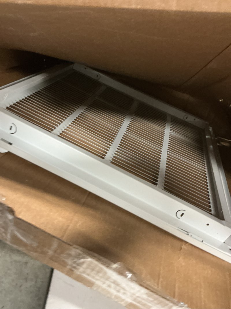 Condition photo showing Good Condition for fits 20x20 duct opening | steel return air grille by handua | vent cover grill for sidewall and ceiling | white | hvac cold air intake grille | outer dimensions: 21.75"w x 21.75" 1 20"w x 20"h [duct opening]