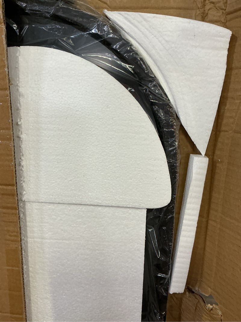 Condition photo showing New/Like New for full length mirror, 56"x16" arch mirror floor mirror with stand, black arched full body standing or leaning mirrors for bedroom, living room 56"l x 16"w black