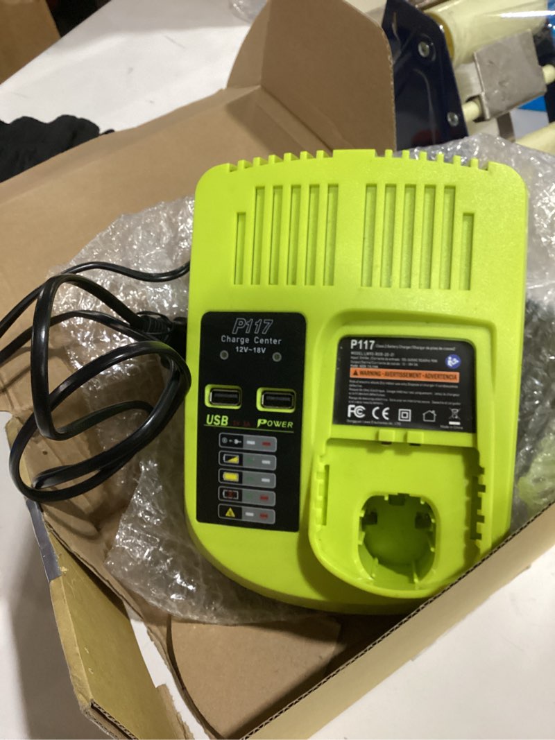 Condition photo showing Good Condition for 18v rapid charger replacement for ryobi p117 12v-18v battery one+ battery p102 p108 p189 p197 p103 p105 p107 p190 p191 pbp002 pbp005 single charger