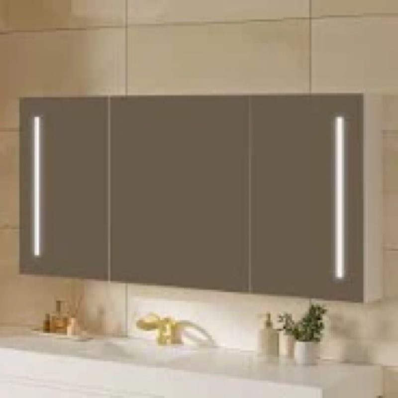 basenji led lighted medicine cabinet with mirror for bathroom anti-fog & tri- color dimmable lights 