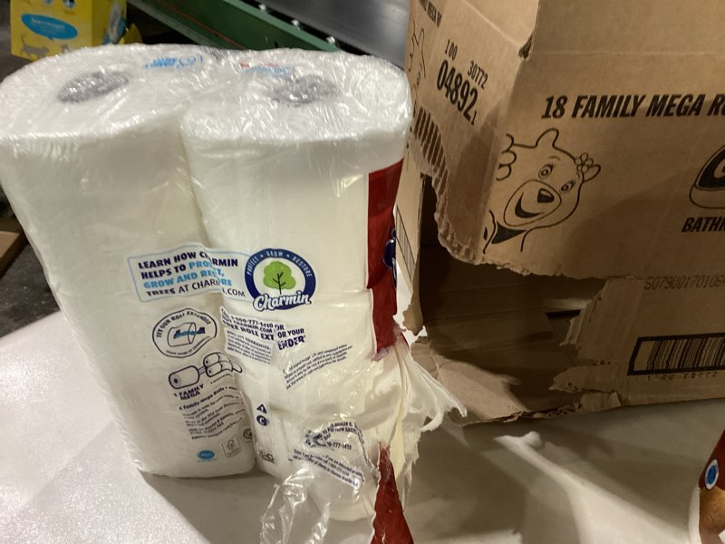 Condition photo showing As Is for Charmin Toilet Paper, Ultra Strong, 18 mega  Rolls = 30 Regular Rolls, 275 Sheets Per Roll Similar to stock photos