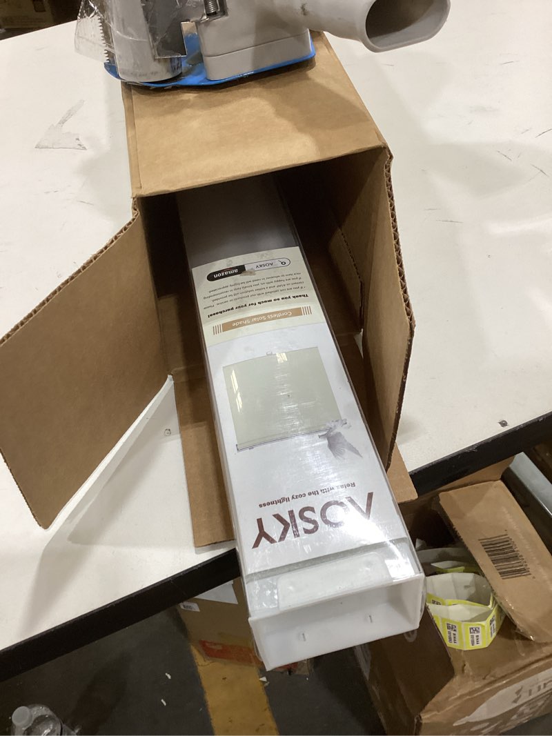 Condition photo showing Good Condition for AOSKY Cordless Roller Shades for Windows Light Filtering Shades with 5% Openness Solar Screen Semi Sheer Roller Blinds UV Protection for Office and Home. Easy to Install 47" W x 72" H (White) 47"W x 72"H White