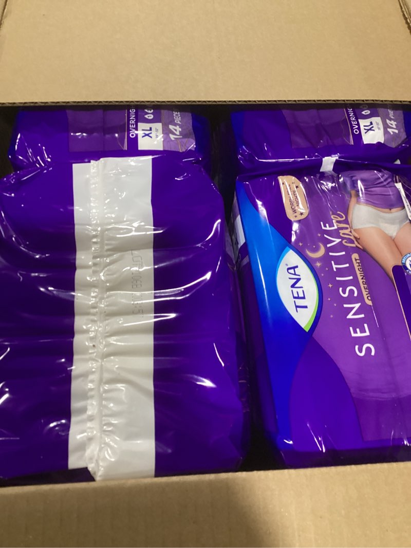 Condition photo showing Good Condition for tena sensitive care overnight incontinence underwear for women, bladder control and postpartum, extra large, 56 count (waist size 39in-52in) x-large 56
