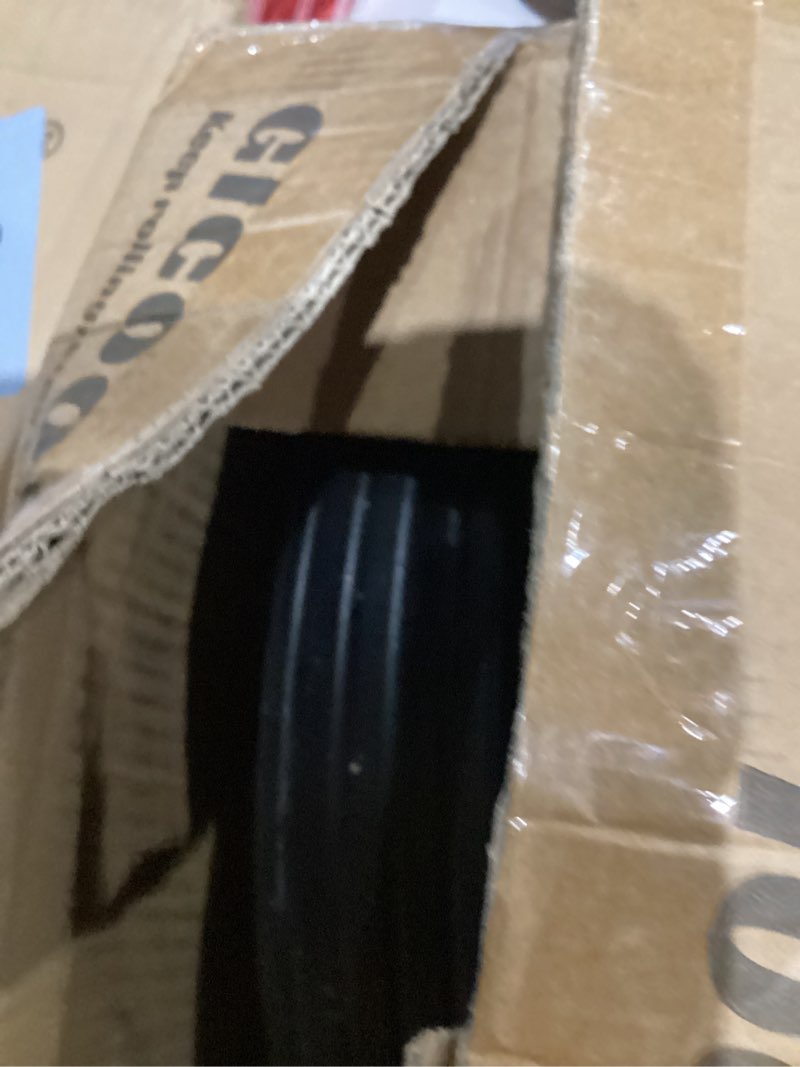 Condition photo showing Good Condition for 10" x 2.5" flat-free solid rubber tire and wheel 5/8" axle bore hole, 2 1/4" offset hub, replacement 4.10/3.50-4" for hand truck dolly trolley garden wagon cart generator, 2 pack