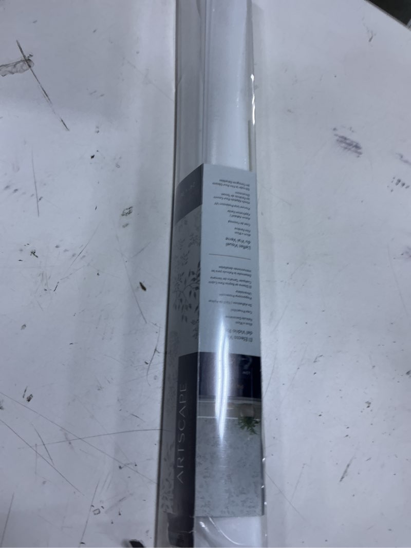 Condition photo showing As Is for Artscape Elderberry | Decorative Privacy Window Film with Textured Glass Pattern | Non-Adhesive & UV Protection | Easy to Apply & Removable | 24 x 36 Inches | Made in USA Elderberry 24" x 36"